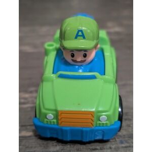 MATTEL Little People Wheelies Tow Truck 2014. Green And Blue 3 Inches